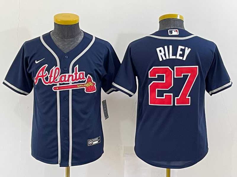 Youth Atlanta Braves #27 Austin Riley Navy Blue Stitched MLB Cool Base Nike Jersey,We sell and wholesale Youth Atlanta Braves #27 Austin Riley Navy Blue Stitched MLB Cool Base Nike Jersey on line form chian!